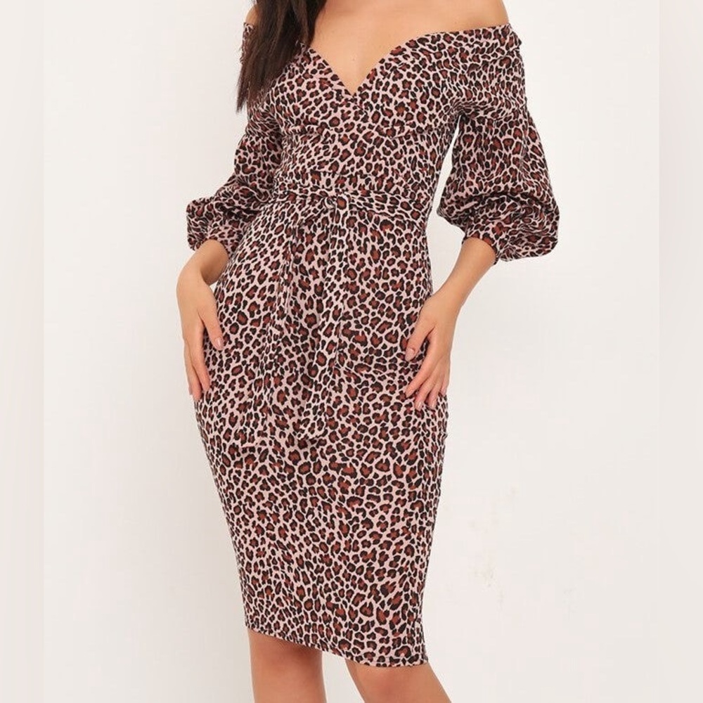 Leopard midi dress